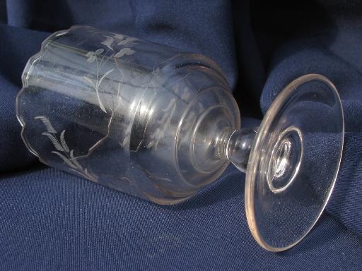 EAPG spoon holders, antique vintage glass spooners or celery vases