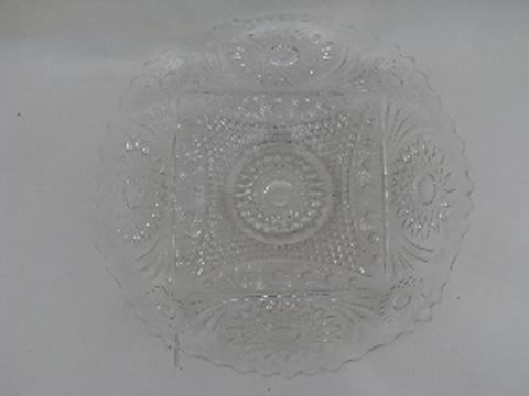 EAPG star sunburst pattern vintage plate, Early American pressed glass