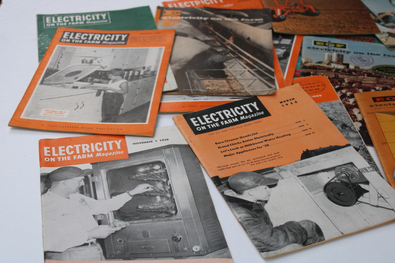 Electricity on the Farm vintage farming life farmers magazines great ads photos 1950s-70s