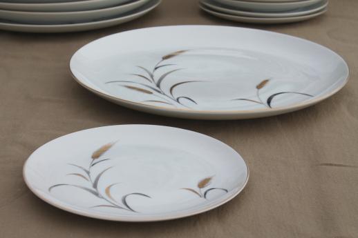 Eternal Harvest gold wheat dinner plates & bread plates for 12, vintage made in Japan fine china