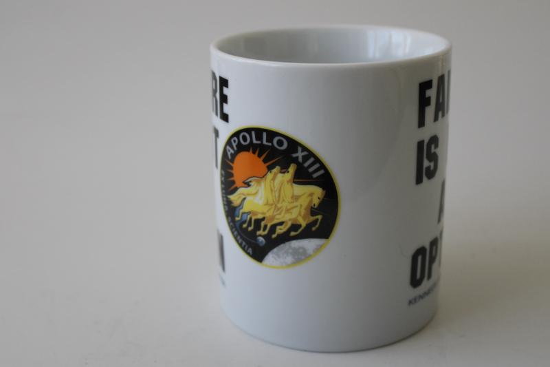 Failure Is Not An Option Apollo XIII lucky 13 coffee mug Kennedy Space Center