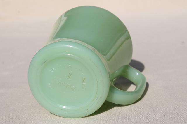 Fire King Jadeite jadite green glass coffee mug, 1940s vintage coffee cup