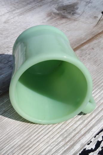 Fire-King jadeite glass coffee mug, authentic vintage jadite glass cup
