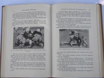 Football handbook w/game fundamentals/diagrams/leather helmet photos