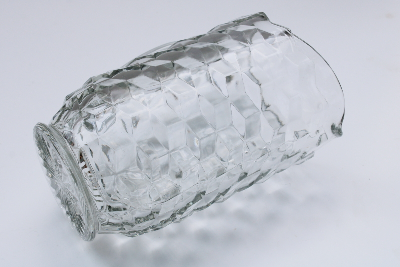 Fostoria American pattern pressed glass pitcher, crystal clear vintage elegant glass