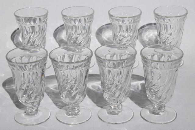 Fostoria Colony glass vintage set of 8 juice glasses fruit parfait glass shape