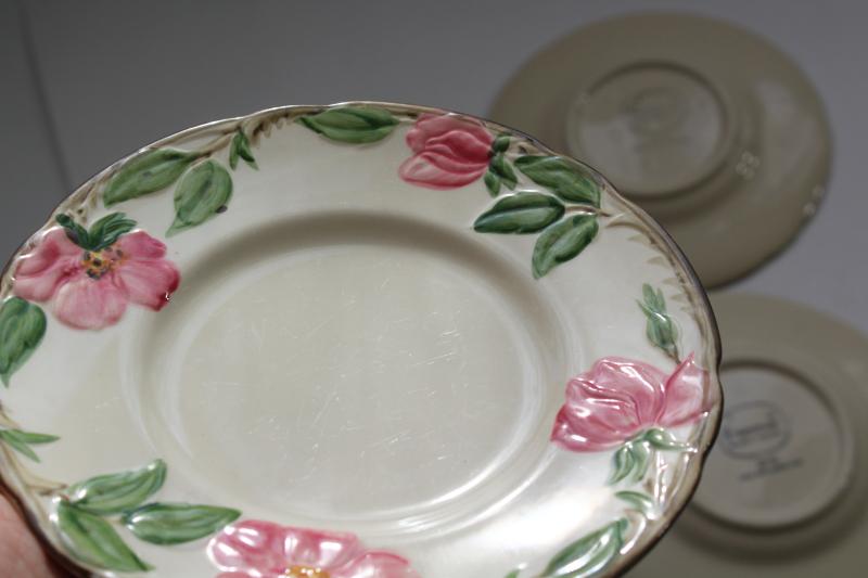 Franciscan Desert Rose china bread plates set of four, vintage California pottery