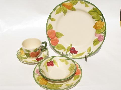 Fresh Fruit vintage USA Franciscan pottery dishes, plates, bowls, cups