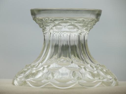 Georgian Dominion pattern glass vase / punch bowl stand, vintage LE Smith