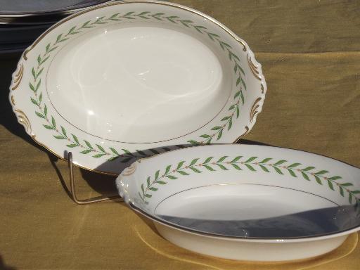 Greenwood laurel vintage Old Ivory Syracuse china oval bowls and platters