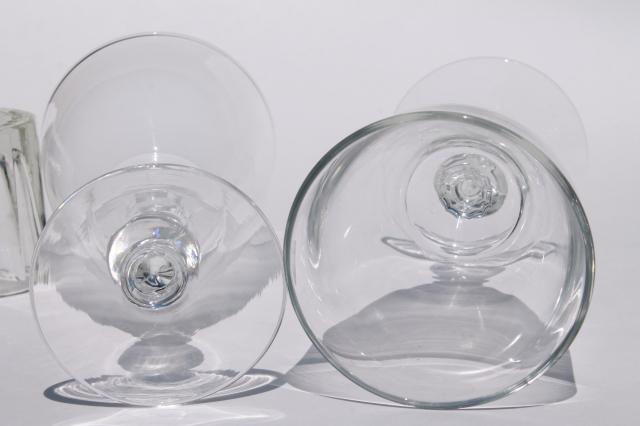 Heisey Lariat crystal clear vintage stemware, large water goblets pressed glass wine glasses
