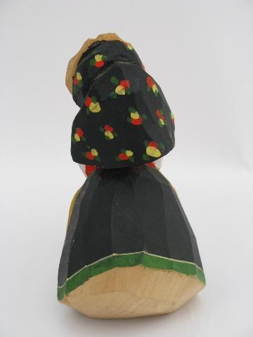Henning - Norway hand-carved wood lady in Norwegian folk costume