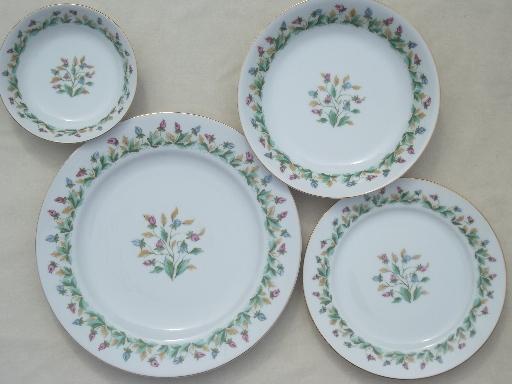 Hollandia tulips Occupied Japan vintage china dishes, plates and bowls