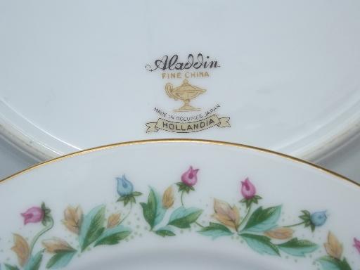 Hollandia tulips Occupied Japan vintage china dishes, plates and bowls