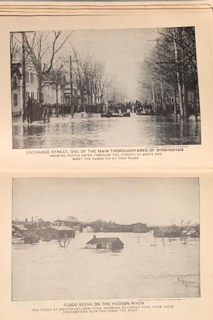Horrors of Tornado Flood & Fire 1918 vintage book w/ antique line drawing engravings