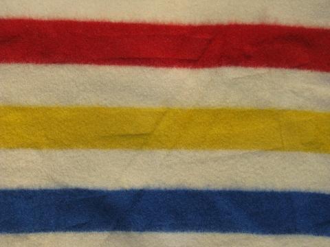 Hudson's Bay stripe, vintage wool trappers camp blanket, soft & thick