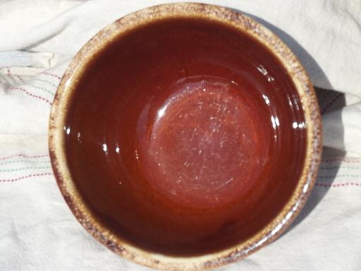 Hull brown drip pottery bowl, vintage Oven Proof 7