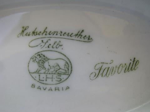 Hutschenruther - Bavaria, Favorite hand-painted sauce dish gravy boat w/ plate