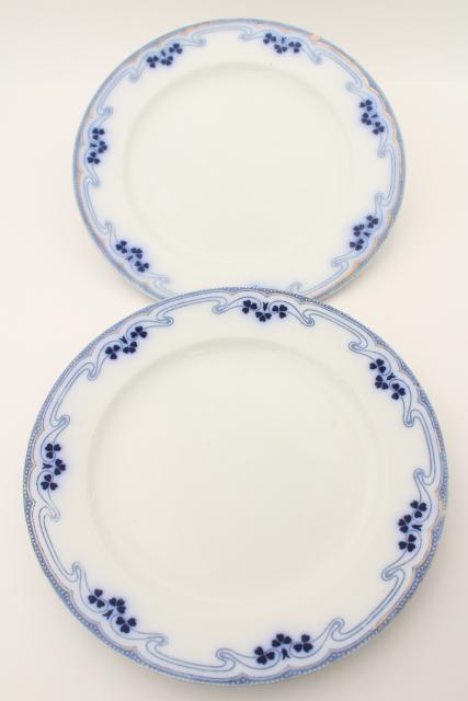 Idris flow blue china Grindley - England, antique Art Nouveau vintage plates