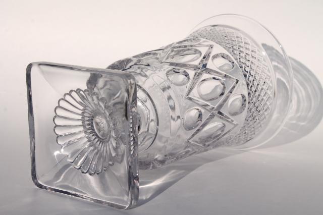 Imperial Cape Cod pattern flower vase, crystal clear vintage glass footed urn shape vase