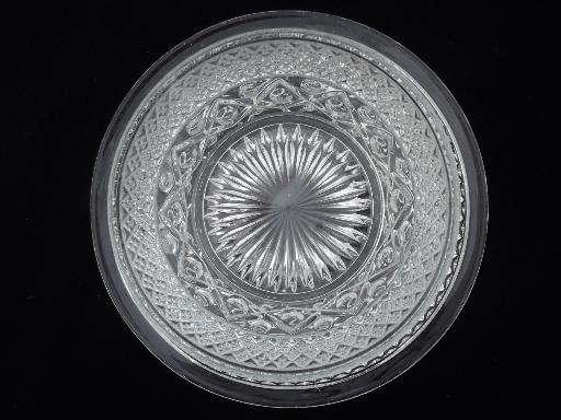 Imperial Cape Cod pattern glass, vintage pressed glass mayo bowl and plate