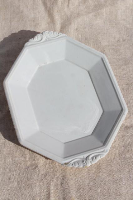 Imperial French Porcelain antique white ironstone china tray, J & S Alcock mark