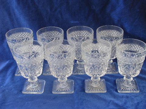 Imperial glass Cape Cod pattern water glasses, set of 8 goblets, mint condition