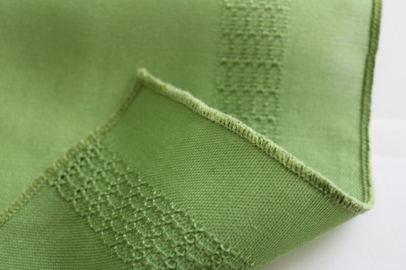 Irish green linen weave poly napkins set of 8, retro 70s vintage table linens