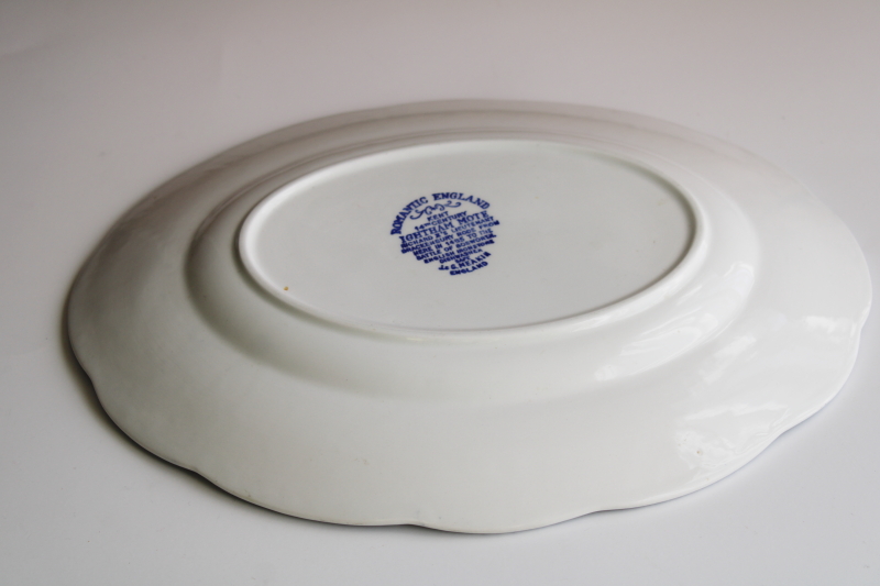 J  G Meakin Romantic England vintage blue  white china platter, scenic view transferware