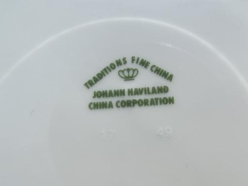 Johann Haviland new Traditions china moss rose plates and bowls for 4