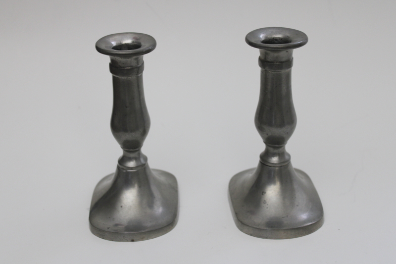 Kirk Stieff Williamsburg pewter console candle holders pair of vintage candlesticks