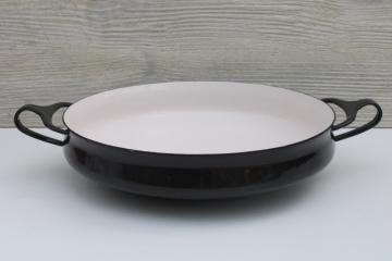 Kobenstyle Dansk black  white enamel paella pan mod vintage made in France