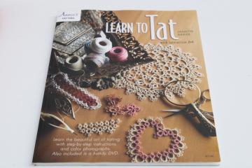 Learn to Tat, tatted lace patterns  how to booklet w/ tatting tutorial instructional DVD