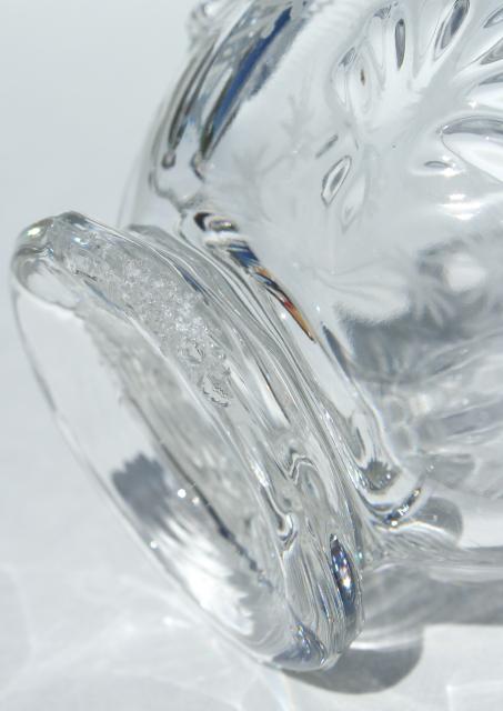Lido etched glass cream & sugar set, crystal clear vintage Fostoria glassware