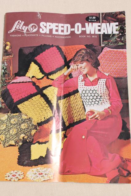 Lily Speed o Weave, vintage lap weaving loom adjustable metal frame for large hand woven blocks