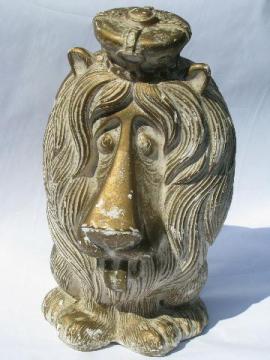 Lion - King of the Beasts retro coin bank, vintage Mexico chalkware
