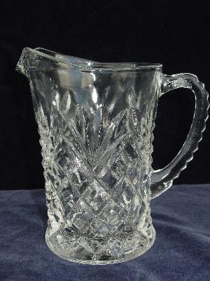 Lot of pressed glass pitchers