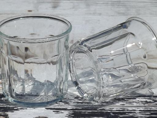 Luminarc France, 6 jelly / preserve jars, wide tumbler drinking glasses