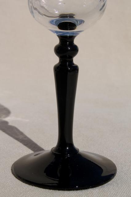 Luminarc Onyx black stem french crystal champagne flutes w/ original labels