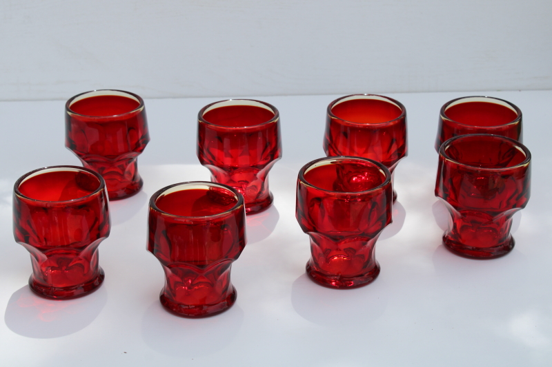 MCM Vintage Amberina Ruby Red Glass Drinking Glasses Viking Glass