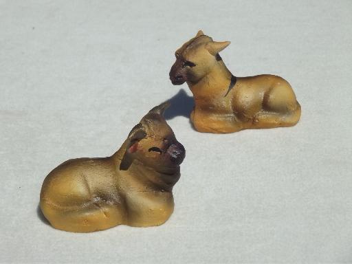 Mary & Baby Jesus w/ the animals, vintage Mexican pottery creche figures
