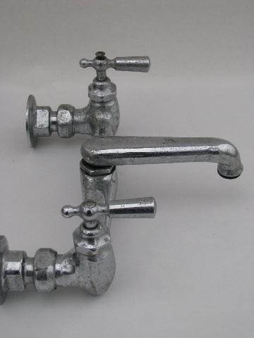 Mid-century vintage chrome swing spout faucet for utility or laundry sink