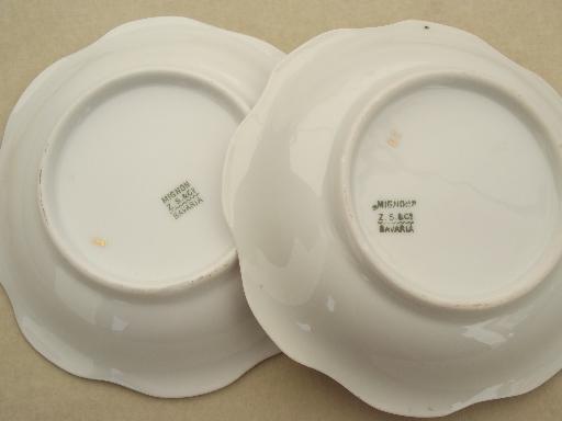 Mignon floral vintage china berry bowls set of 12, Z S & Co Bavaria