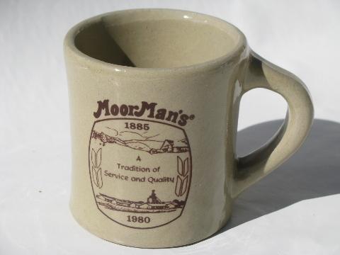 Monmouth - Western stoneware pottery coffee mugs, MoorMan's feed