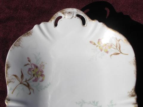 Mont-Mery Limoges, old antique art deco lily pattern bowl Theo Haviland