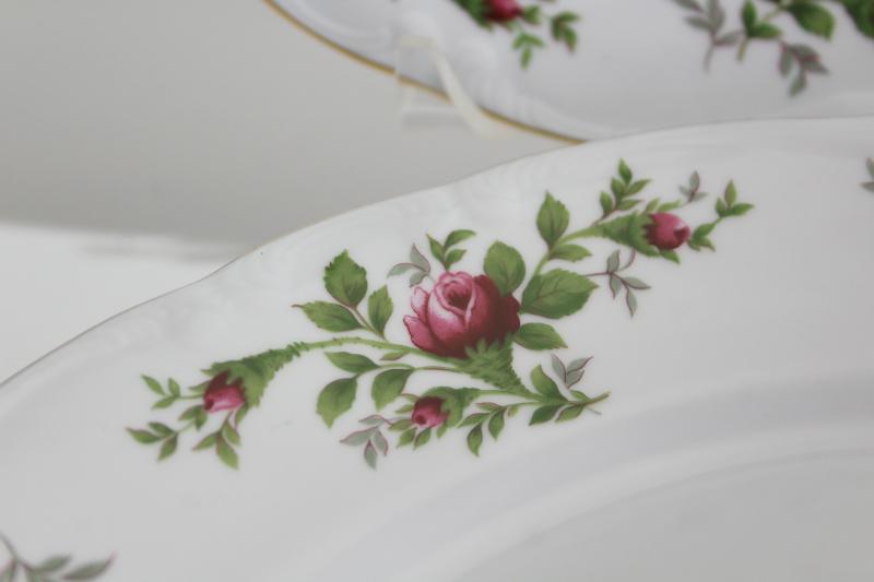 Moss Rose pink roses china Johann Haviland Traditions dinner plates set of four