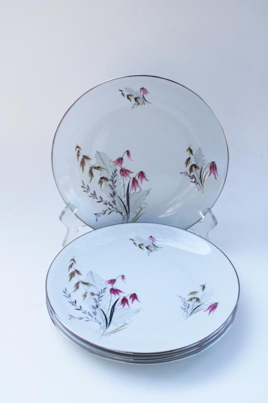 Mountain Bell Royal Duchess Bavaria china, vintage porcelain salad plates w/ wildflowers