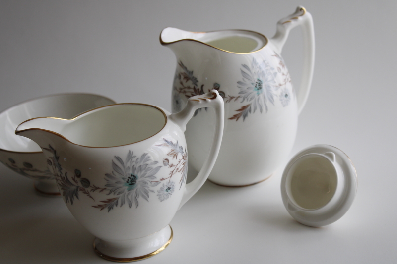 My Fair Lady pattern vintage Coalport tea set, mini teapot, cream  sugar English bone china