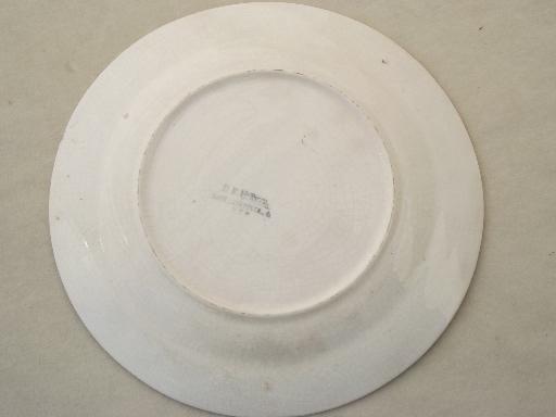 N R Ambrose Oil Tripoli Iowa china plate, antique advertising piece