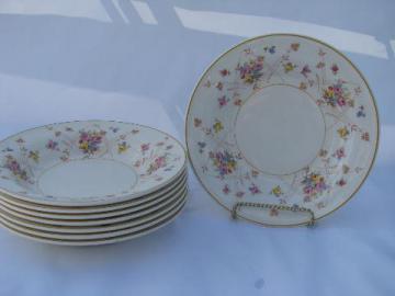 New Princess tiny flowers pattern, vintage American Limoges china, 8 soup bowls